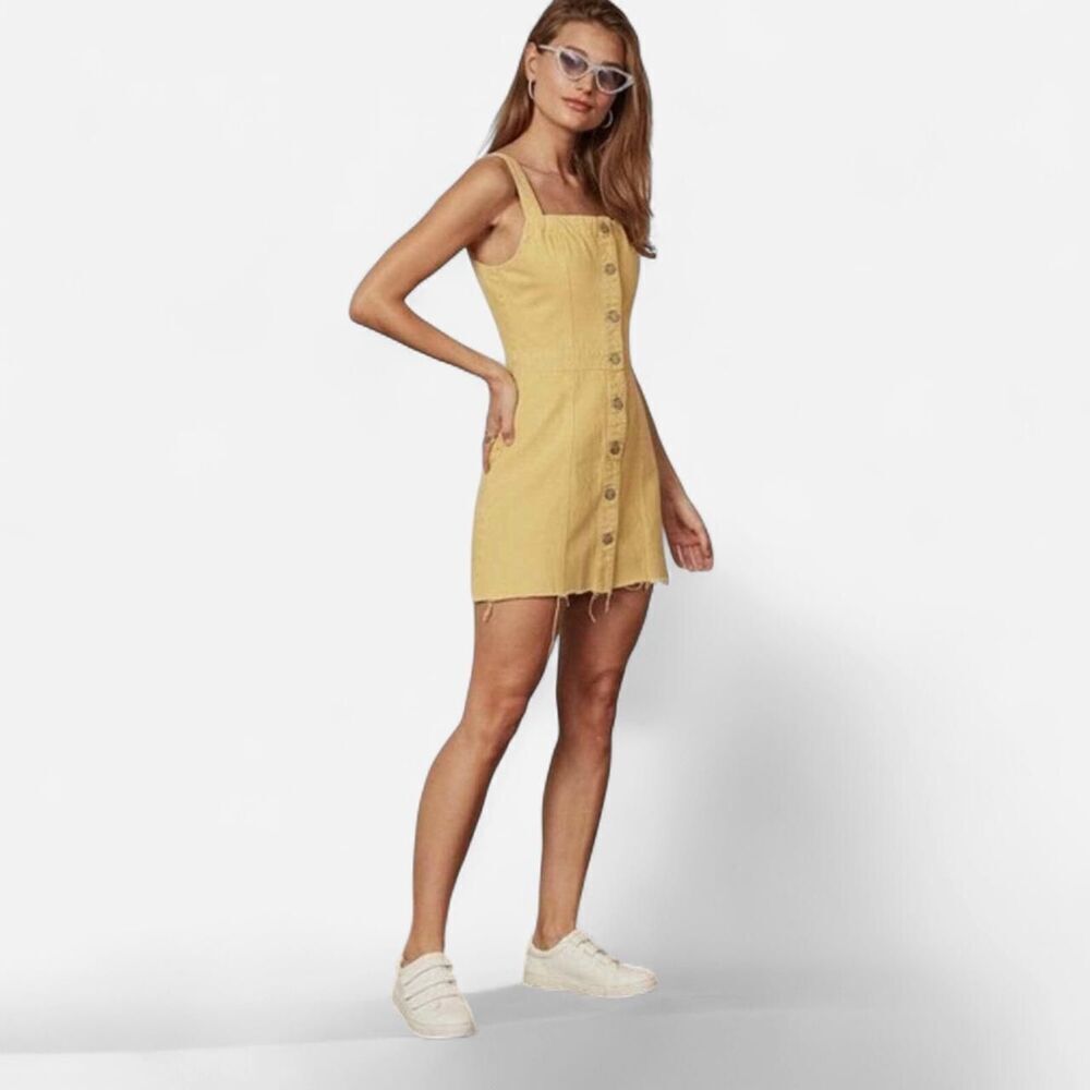 Boyish “The Kennedy” Denim Mini Dress in Honey Pot – Retro Western It-Girl XS
